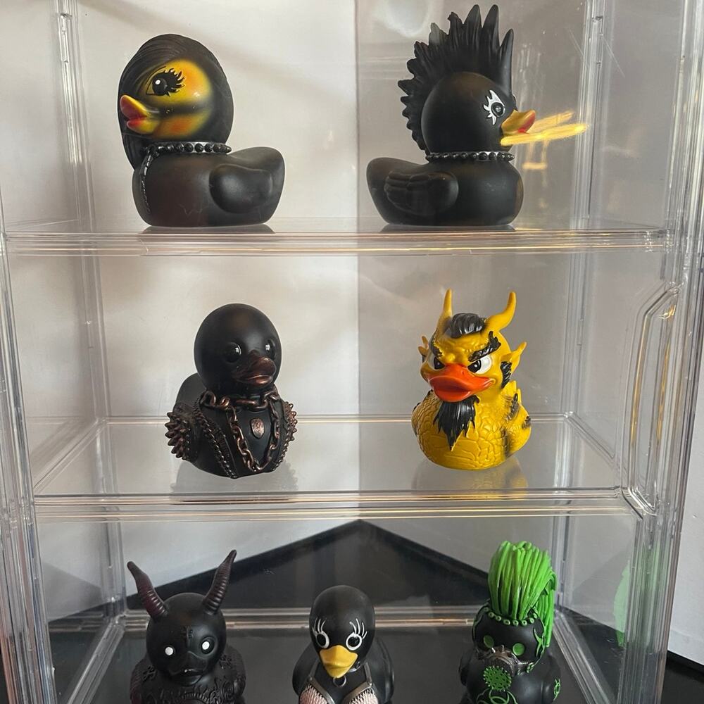 7 Piece Gothic Resin Duck Collection with Acrylic Display Case | Alternative Dec